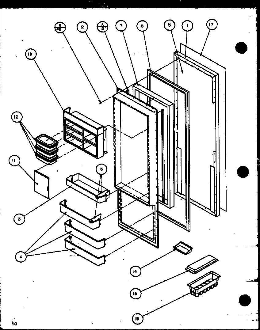 Amana 36098-P1115904W refrigerator door diagram