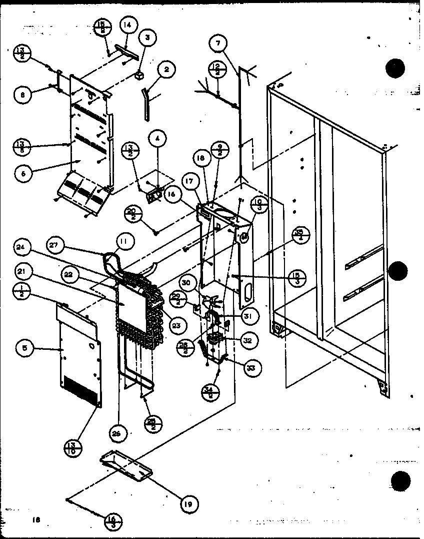 Amana 36098-P1115904W evaporator and air handling diagram