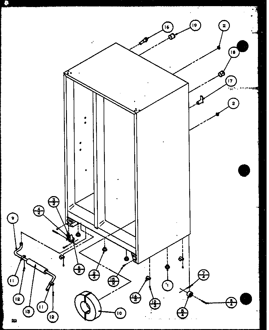 Amana 36098-P1115904W drain and rollers diagram