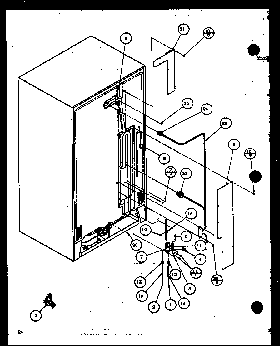 Amana 36098-P1115904W cabinet back diagram