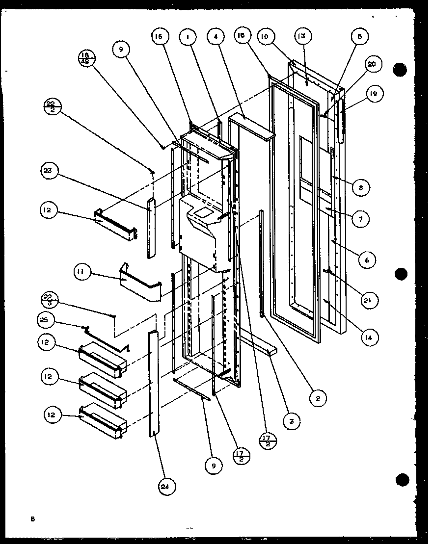 Amana SBD20K-P1117701W freezer door (sbd20k/p1117701w) diagram
