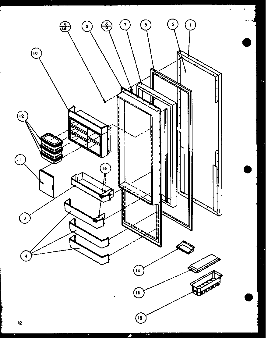 Amana SBD20K-P1117701W refrigerator door (sbd20k/p1117701w) diagram