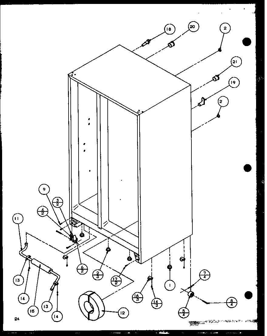 Amana SBD20K-P1117701W drain and rollers (sbd20k/p1117701w) diagram
