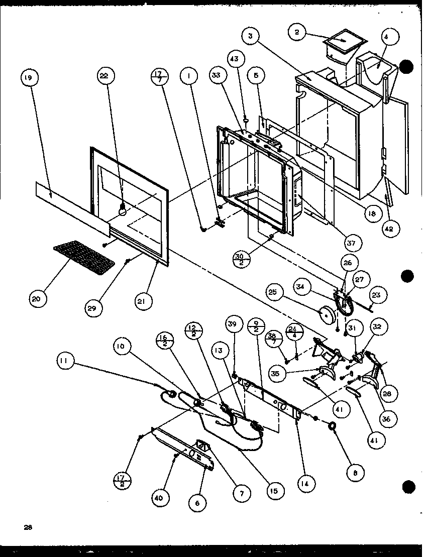 Amana SBD20K-P1117701W ice and water cavity (sbd20k/p1117701w) diagram