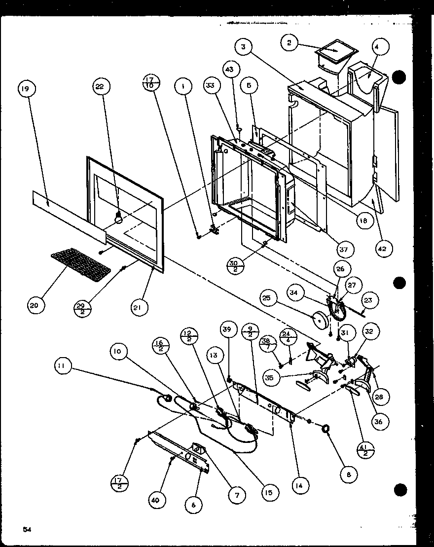 Amana SBD20K-P1117701W ice and water cavity (szd20k/p1117702w) (szd20kb/p1117703w) (szd20kp/p1117704w) diagram