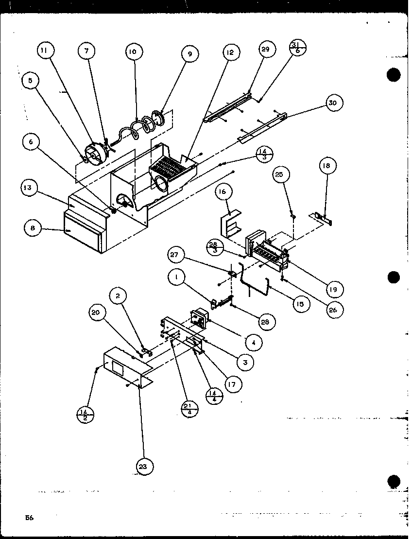 Amana SBD20K-P1117701W ice bucket and ice maker (szd20k/p1117702w) (szd20kb/p1117703w) (szd20kp/p1117704w) diagram
