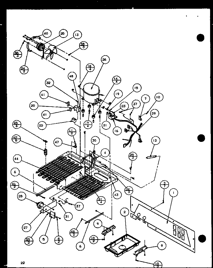 Amana 36578-P1115508W machine compartment (36561/p1115501w) diagram