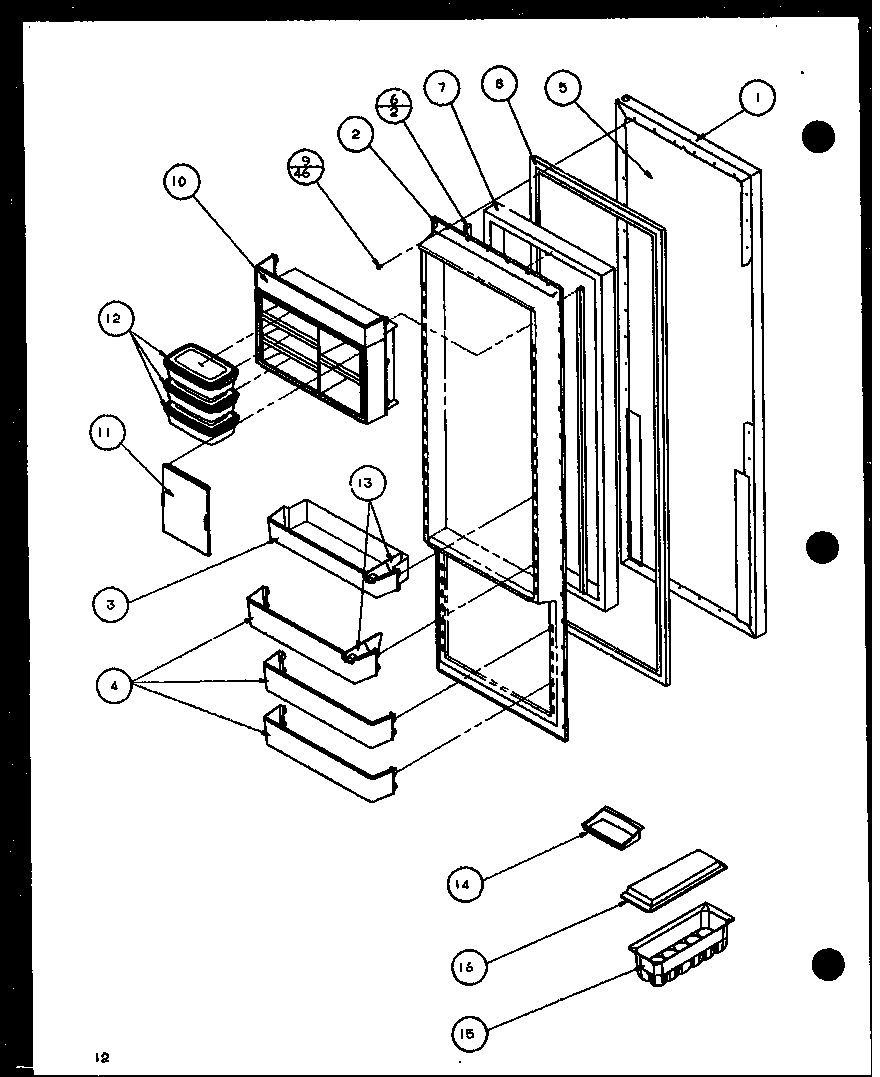 Amana 36578-P1115508W refrigerator door (36561/p1115501w) (36561/p1115502w) (36568/p1115503w) (36568/p1115504w) diagram