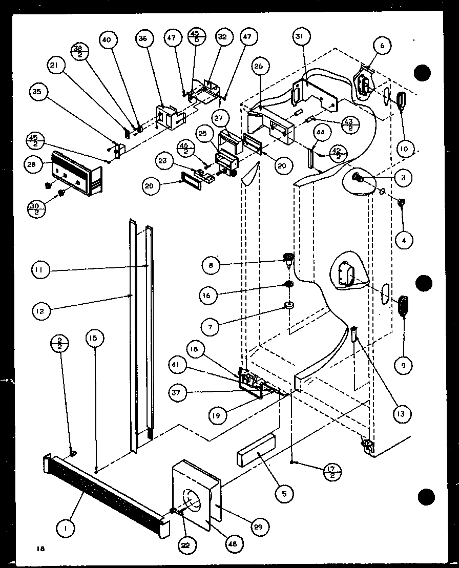 Amana 36578-P1115508W refrigerator/freezer controls and cabinet part (36561/p1115501w) (36561/p1115502w) (36568/p1115503w) (36568/p1115504w) diagram