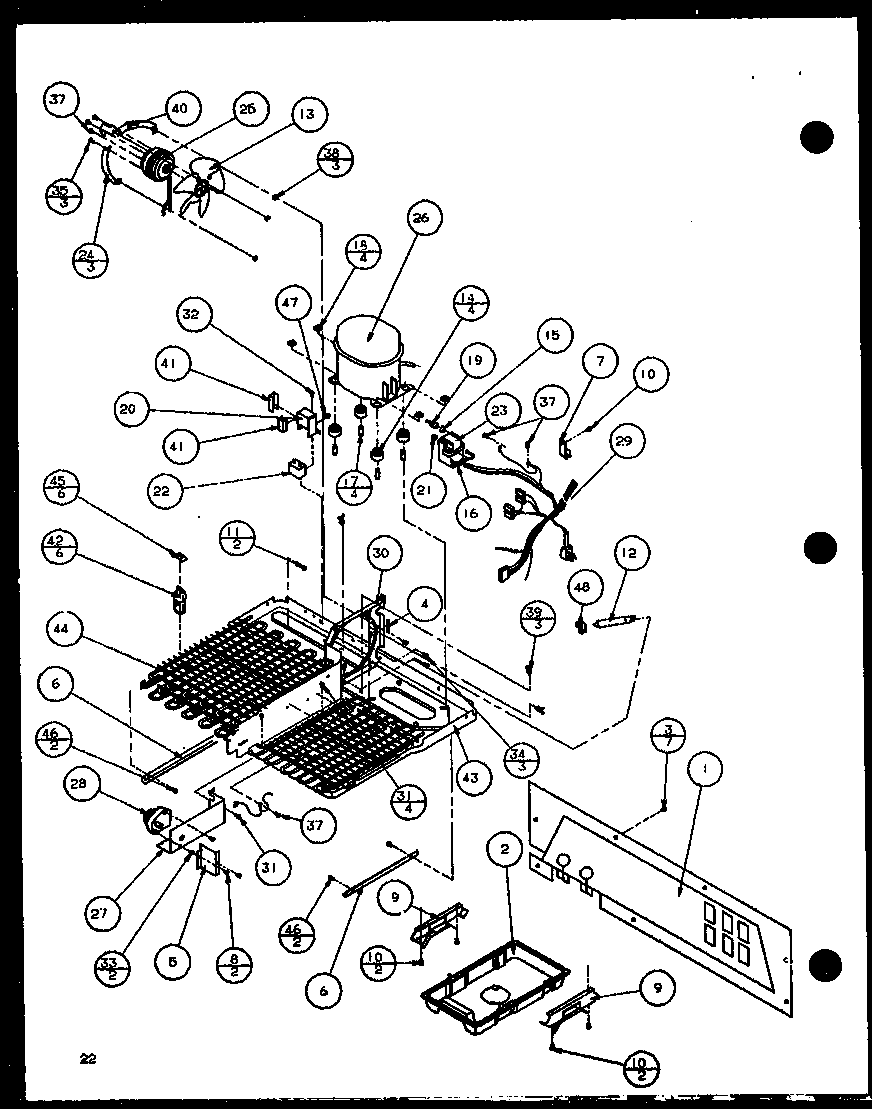 Amana 36578-P1115508W machine compartment (36561/p1115502w) (36568/p1115503w) (36568/p1115504w) diagram