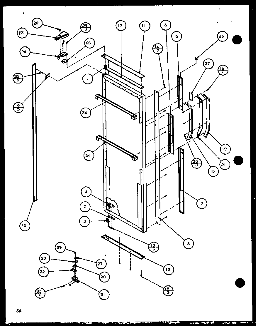 Amana 36578-P1115508W refrigerator door (36571/p1115505w) (36571/p1115506w) (36578/p1115507w) (36578/p1115508w) diagram
