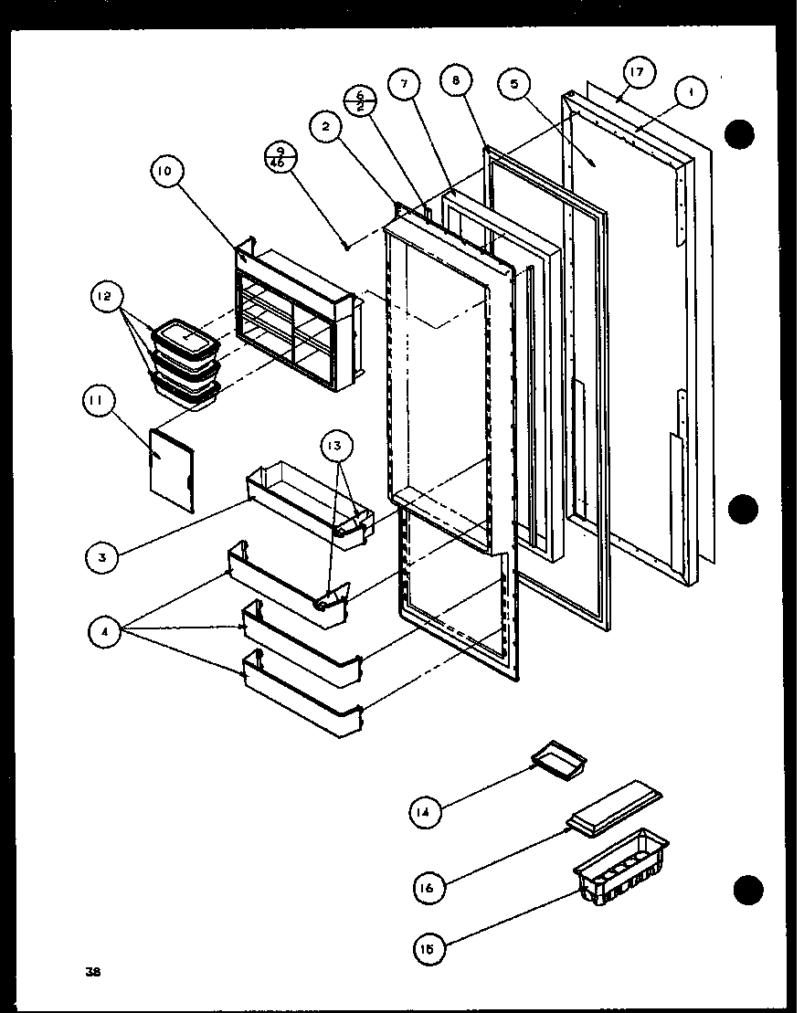 Amana 36578-P1115508W refrigerator door (36571/p1115505w) (36571/p1115506w) (36578/p1115507w) (36578/p1115508w) diagram