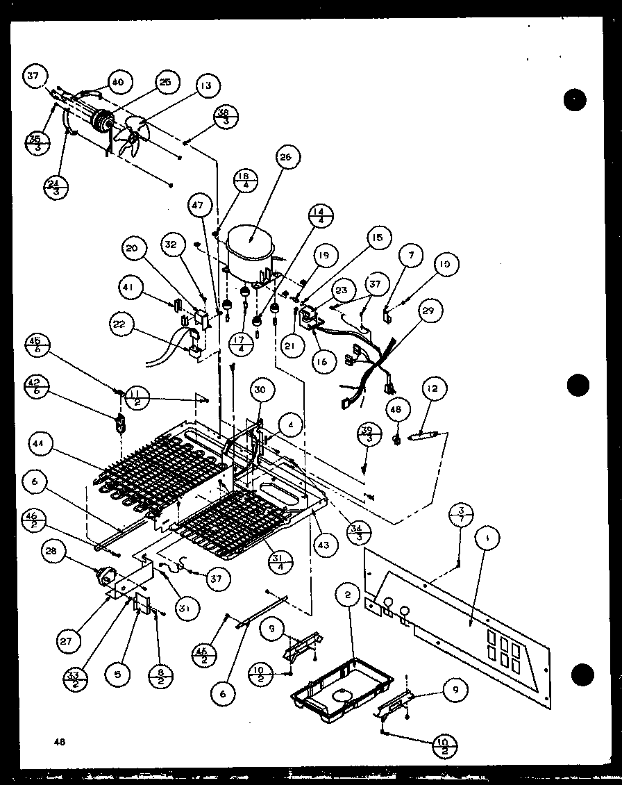 Amana 36578-P1115508W machine compartment (36571/p1115505w) (36571/p1115506w) (36578/p1115507w) (36578/p1115508w) diagram