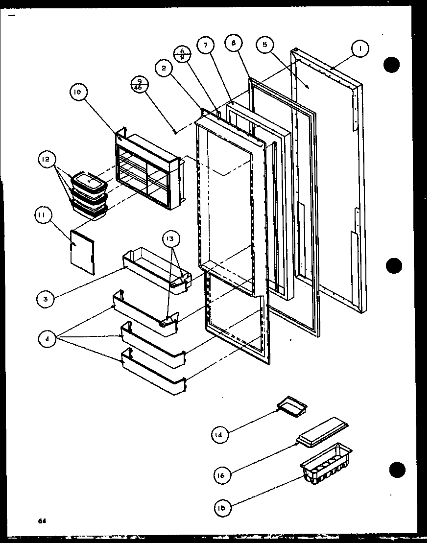 Amana 36578-P1115508W refrigerator door (36261/p1115701w) (36261/p1115702w) (36268/p1115703w) (36268/p1115704w) diagram