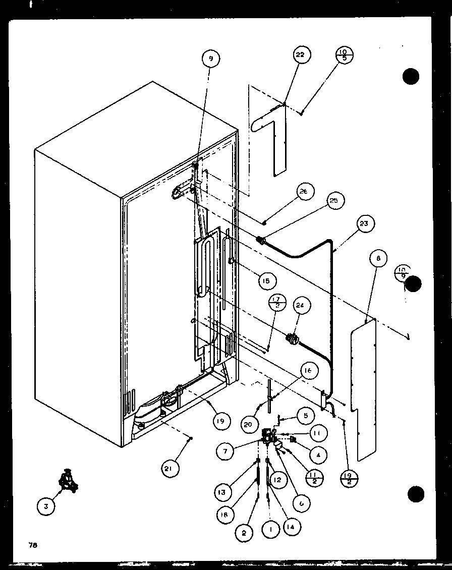 Amana 36578-P1115508W cabinet back (36261/p1115701w) (36261/p1115702w) (36268/p1115703w) (36268/p1115704w) diagram