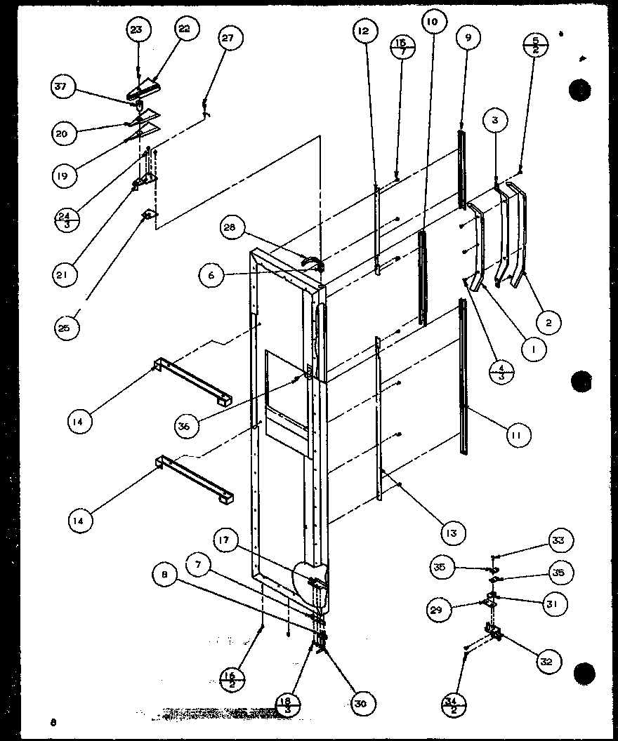 Amana SCD22J-P1116102W freezer door (scd19j/p1116701w) diagram