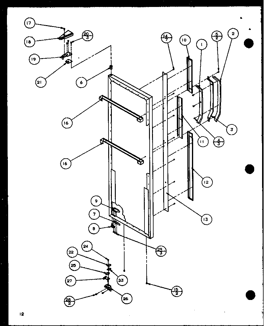 Amana SCD22J-P1116102W refrigerator door (scd19j/p1116701w) diagram