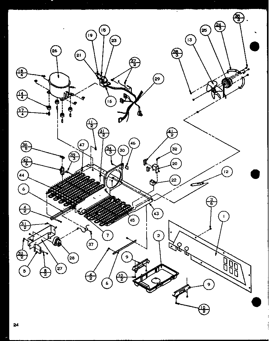 Amana SCD22J-P1116102W machine compartment (scd19j/p1116701w) diagram