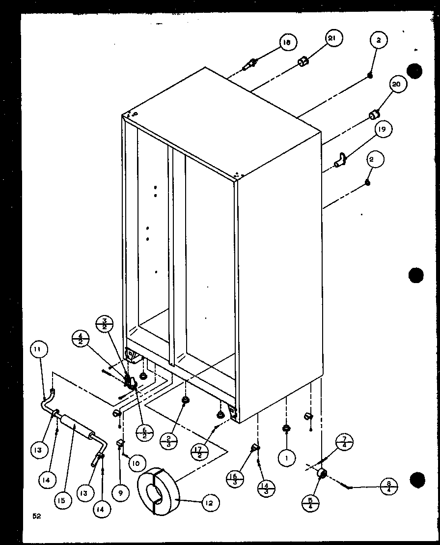 Amana SCD22J-P1116102W drain and rollers (scd22j/p1116101w) (scd22j/p1116102w) diagram