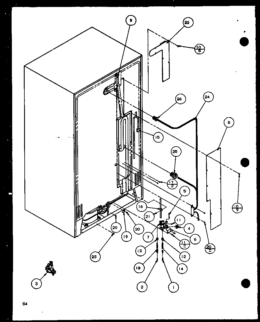 Amana SCD22J-P1116102W cabinet back (scd22j/p1116101w) (scd22j/p1116102w) diagram