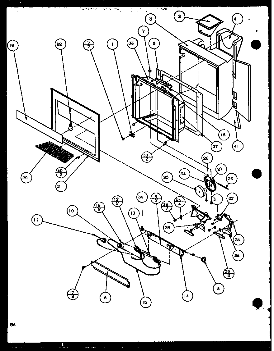 Amana SCD22J-P1116102W ice and water cavity (scd22j/p1116101w) (scd22j/p1116102w) diagram