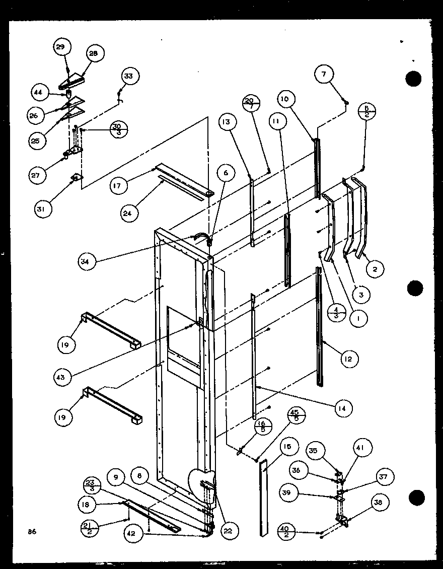 Amana SCD22J-P1116102W freezer door (scd25jp/p1116305w) (scd25jp/p1116306w) diagram