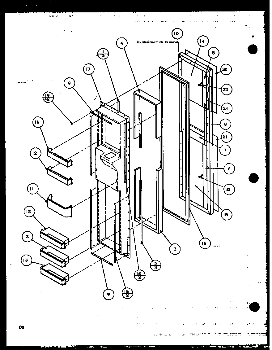 Amana SCD22J-P1116102W freezer door (scd25jp/p1116305w) (scd25jp/p1116306w) diagram
