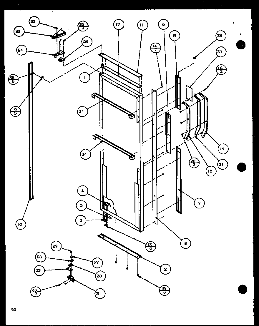 Amana SCD22J-P1116102W refrigerator door (scd25jp/p1116305w) (scd25jp/p1116306w) diagram