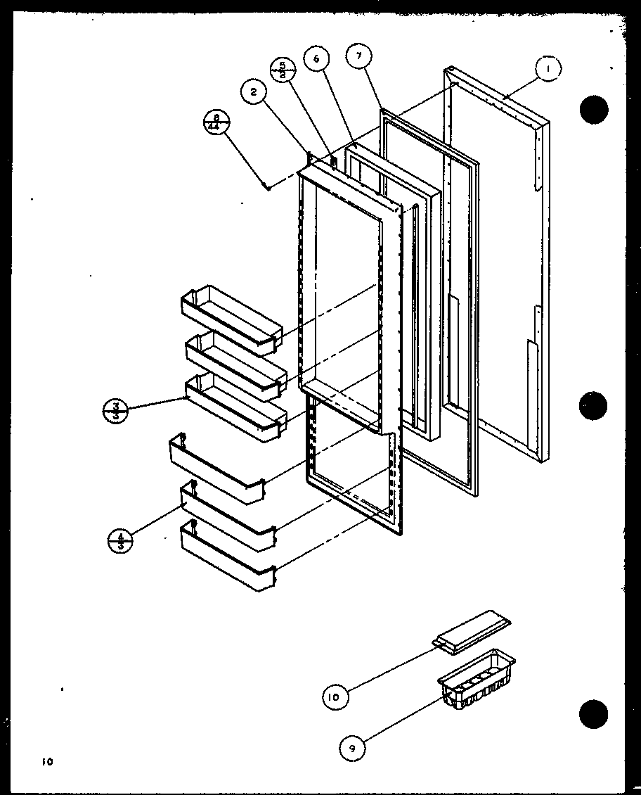 Amana 2599CIWW-P1121501WW refrigerator door diagram