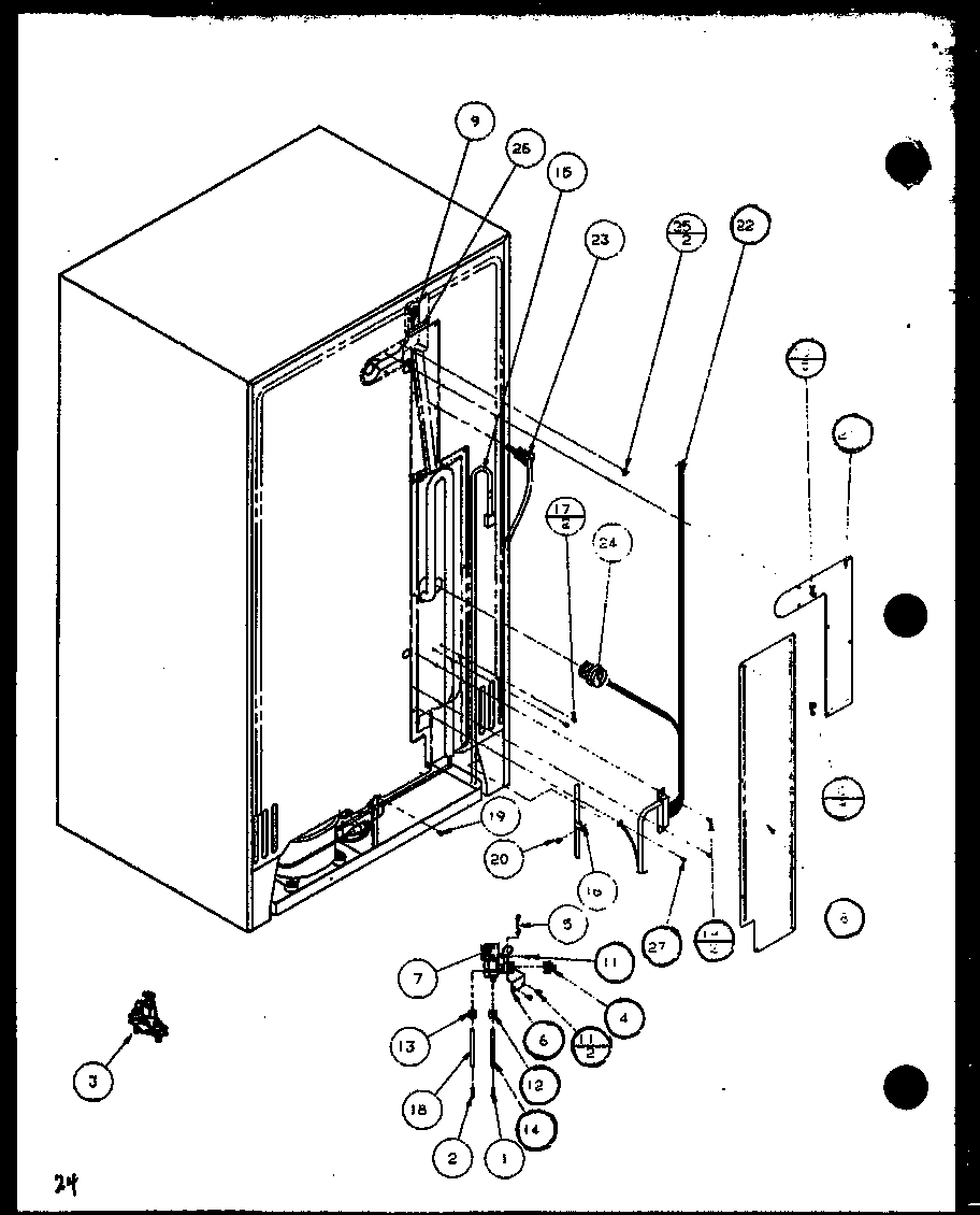 Amana 2599CIWW-P1121501WW cabinet back diagram