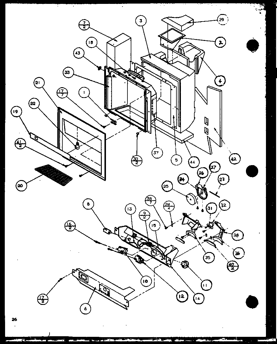 Amana 2599CIWW-P1121501WW ice and water cavity diagram