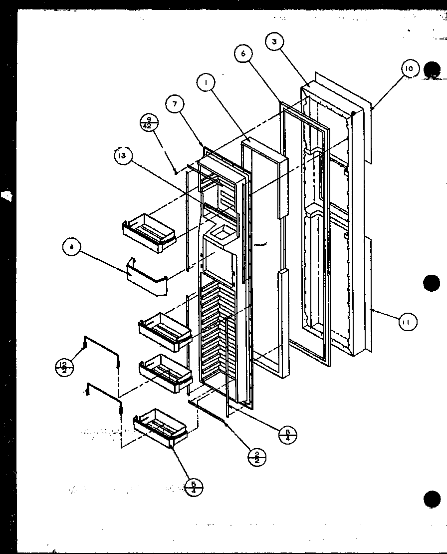 Amana SZDE27KBL-P1110602WL freezer door diagram