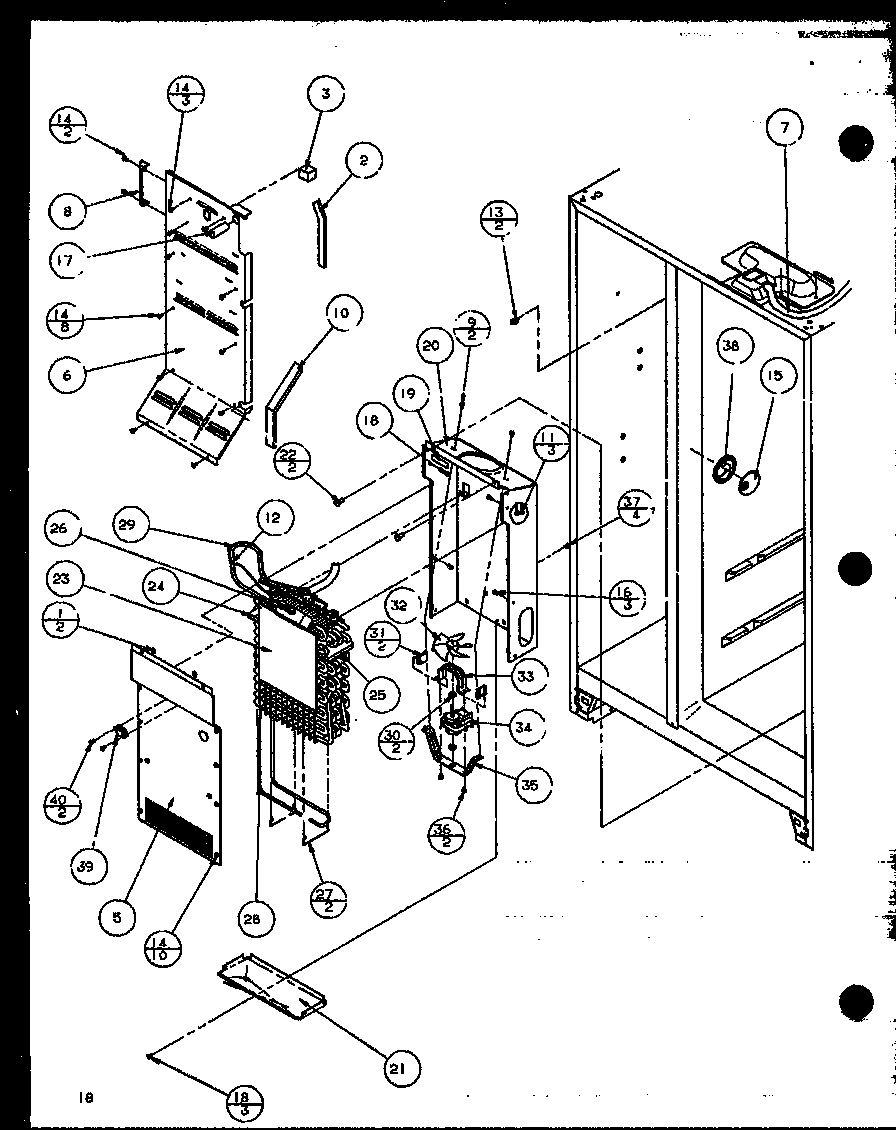 Amana SZDE27KBL-P1110602WL evaporator and air handling diagram