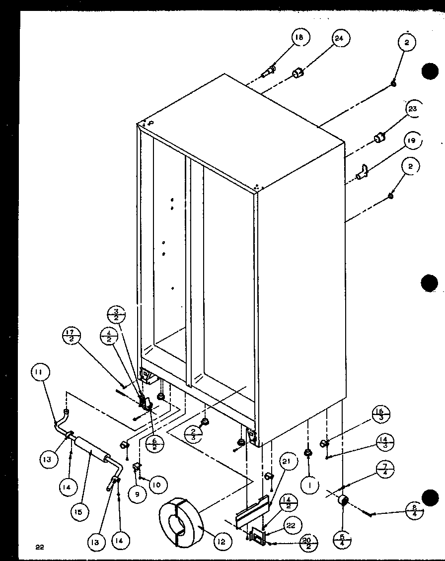Amana SZDE27KBL-P1110602WL drain and rollers diagram