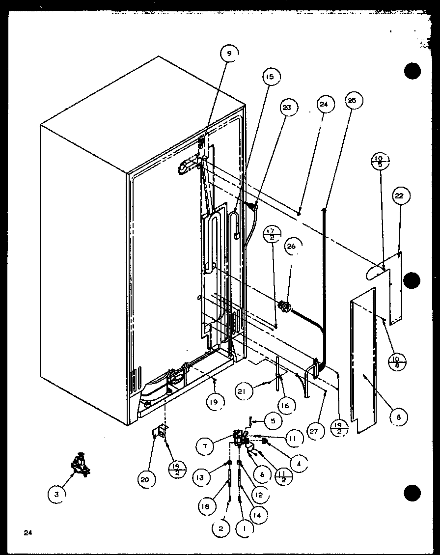 Amana SZDE27KBL-P1110602WL cabinet back diagram