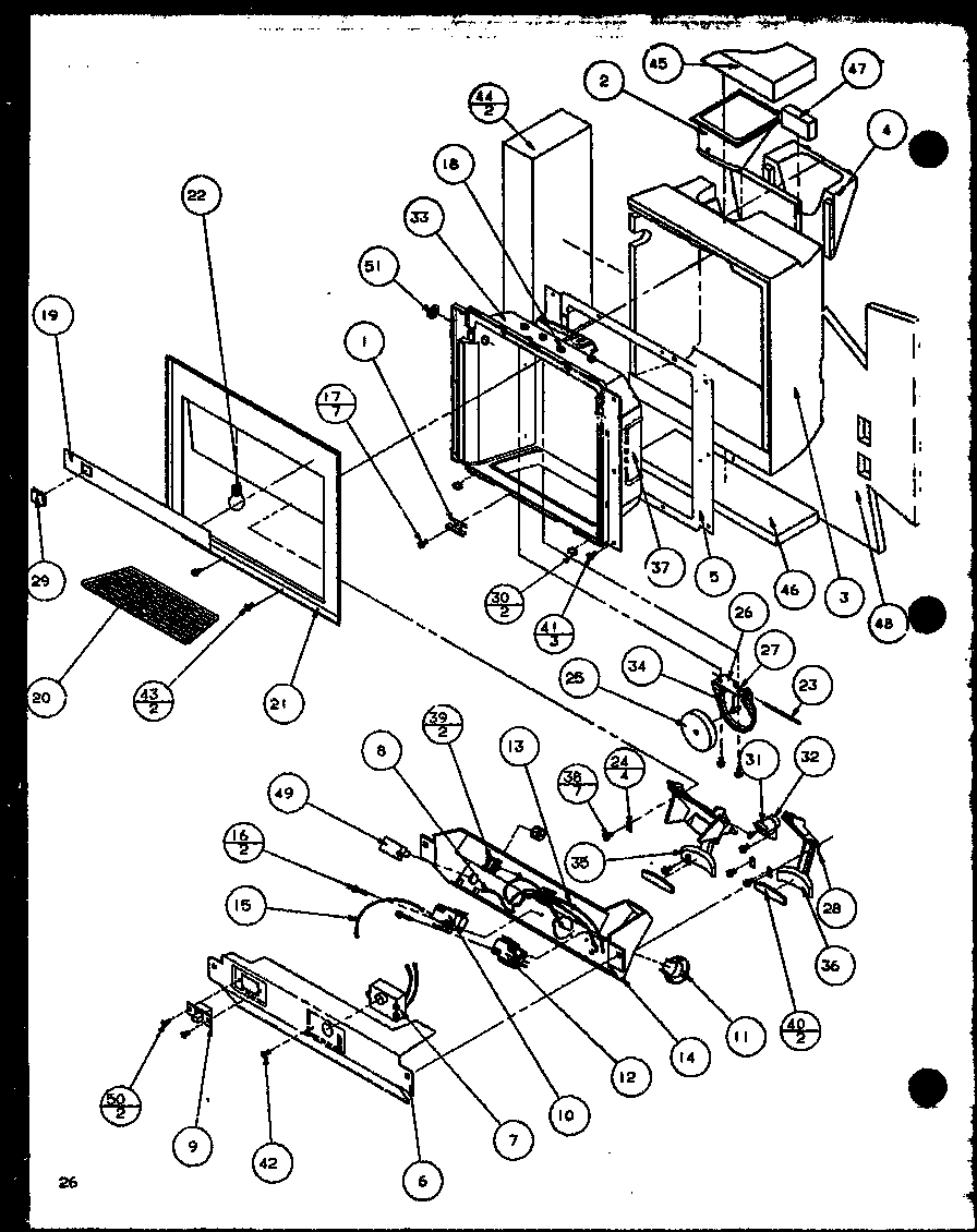 Amana SZDE27KBL-P1110602WL ice and water cavity diagram