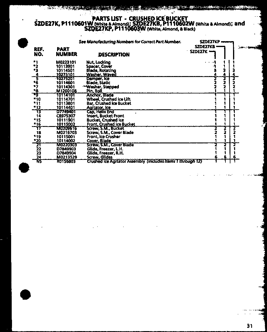 Amana SZDE27KBL-P1110602WL 7 cube compact ice maker (szde27kpw/p1110603ww) (szde27kpl/p1110603wl) diagram
