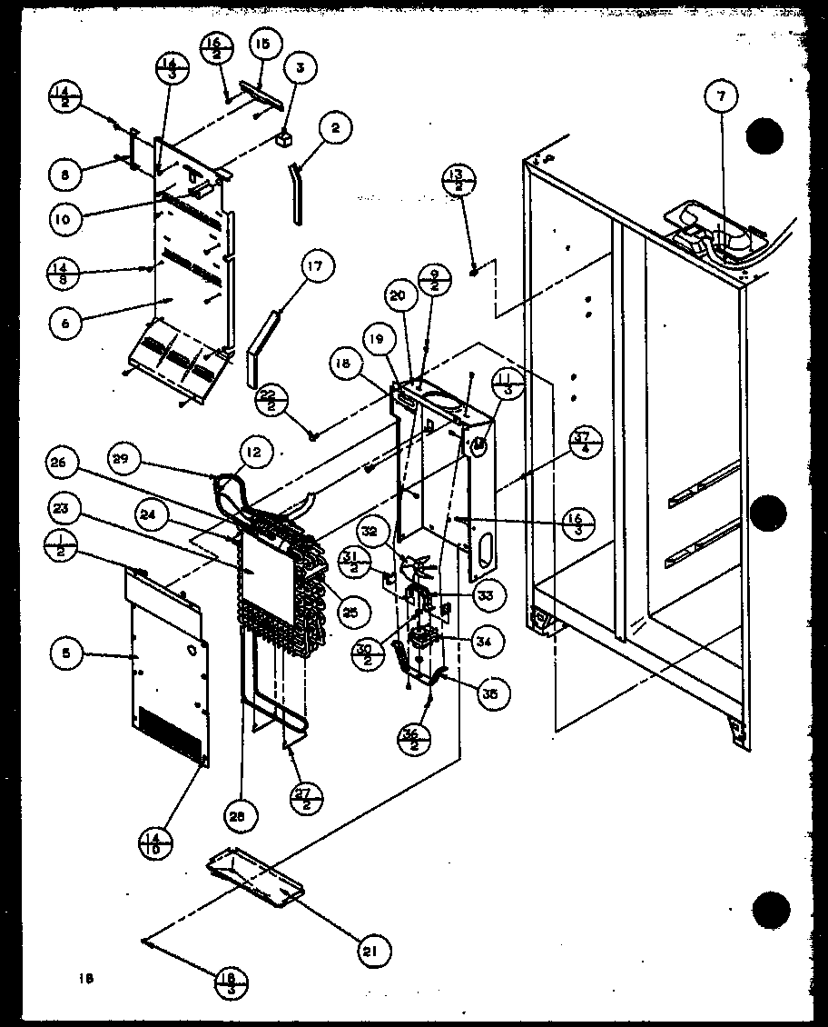 Amana SZD27KPL-P1101206WL evaporator and air handling diagram