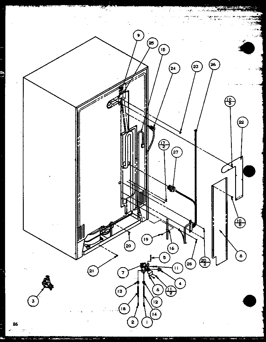 Amana SZD27KPL-P1101206WL cabinet back diagram