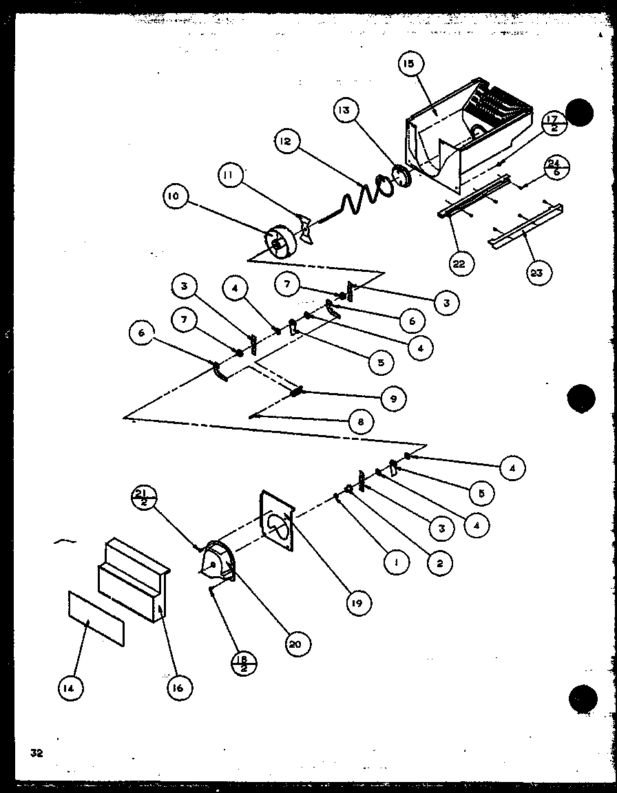 Amana SZD27KPL-P1101206WL crushed ice bucket diagram