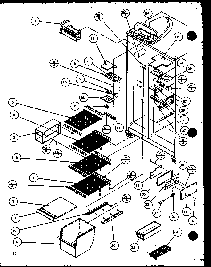 Amana SZD27KPL-P1101206WL crushed ice bucket (szd27kbw/p1101203ww) (szd27kbl/p1101203wl) diagram