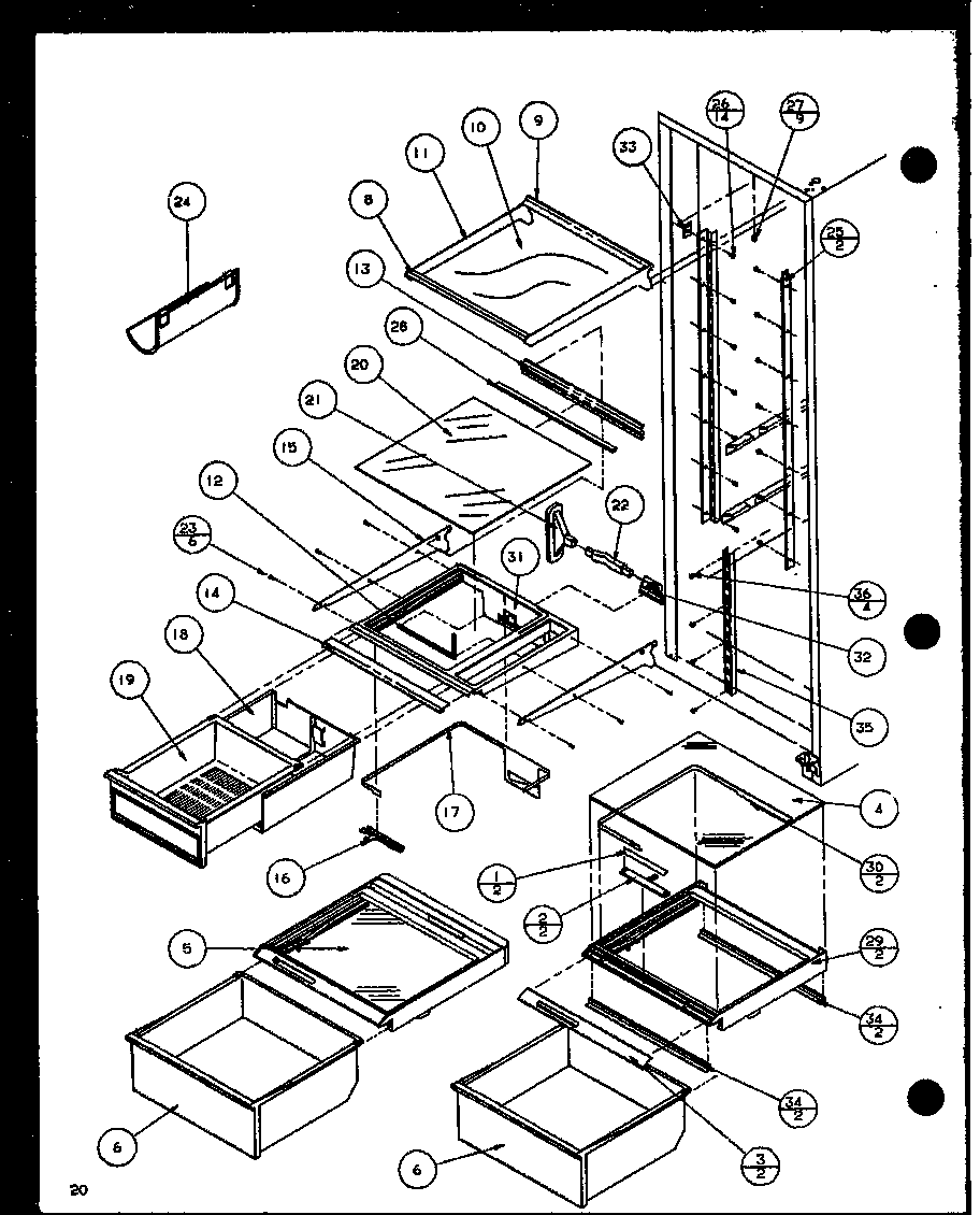 Amana SLD25M2L-P1121107WL refrigerator shelving and drawers (sld25mpw/p1121105ww) (sld25mpg/p1121105wg) (sld25mpl/p1121105wl) (sld25mpg/p1121106wg) (sld25mpw/p1121106ww) (sld25mpl/p1121106wl) (sld25mp2w/p1121109ww) (sld25mp2l/p1121109wl) diagram