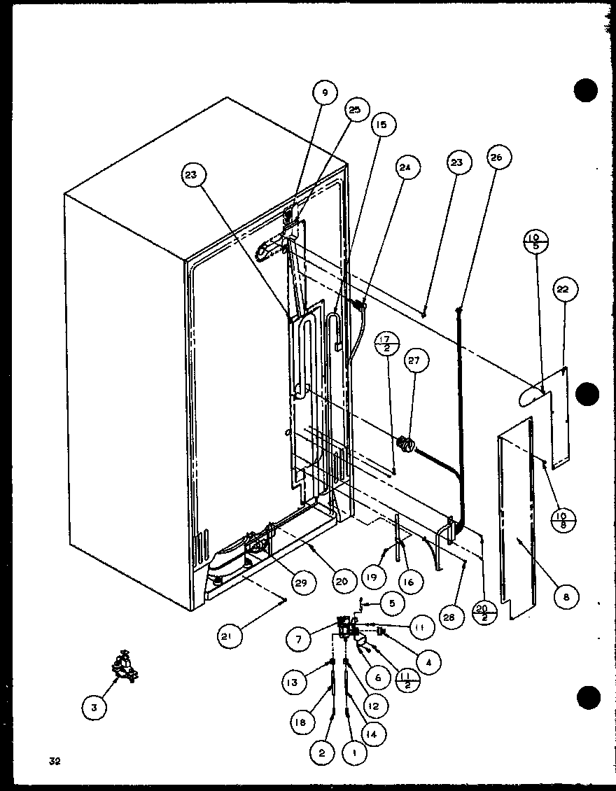 Amana SLD25M2L-P1121107WL cabinet back diagram