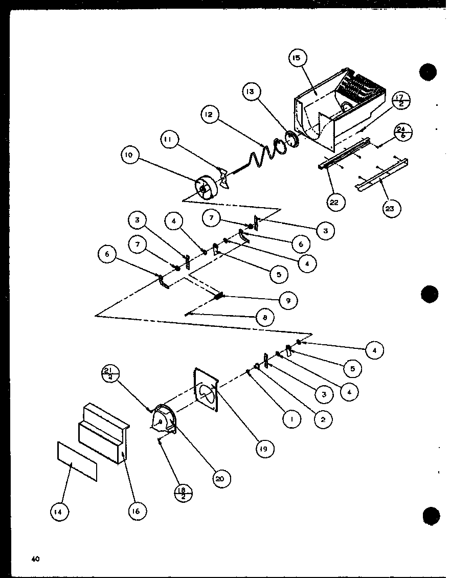 Amana SLD25M2L-P1121107WL crushed ice bucket diagram