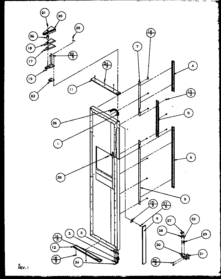 Amana SQD25MB4L-P1153405WL freezer door diagram