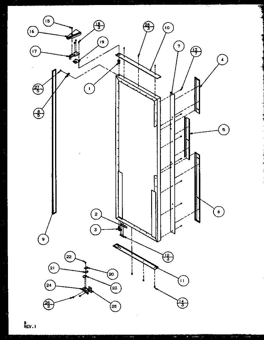 Amana SQD25MB4L-P1153405WL refrigerator door diagram
