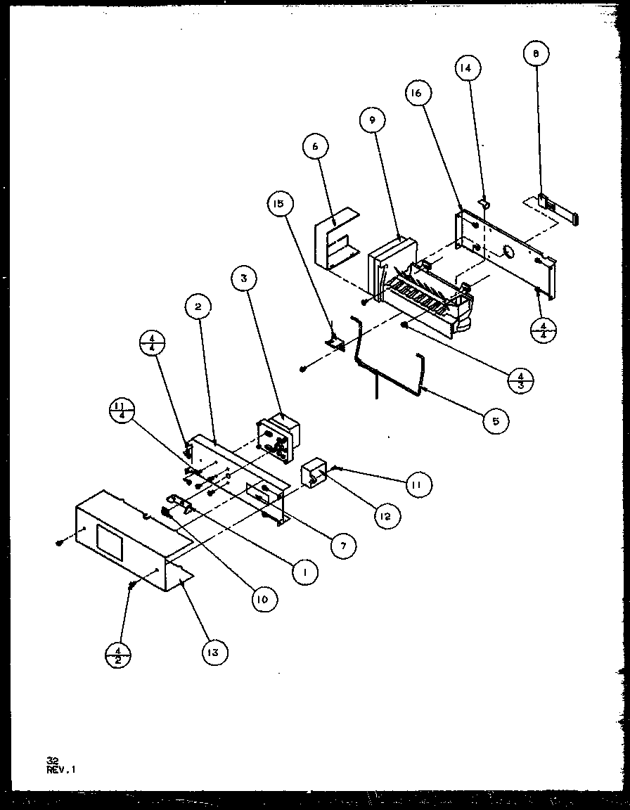 Amana SQD25MB4L-P1153405WL ice maker diagram