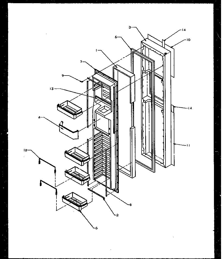 Amana SXDE27NW-P1162203WW freezer door diagram