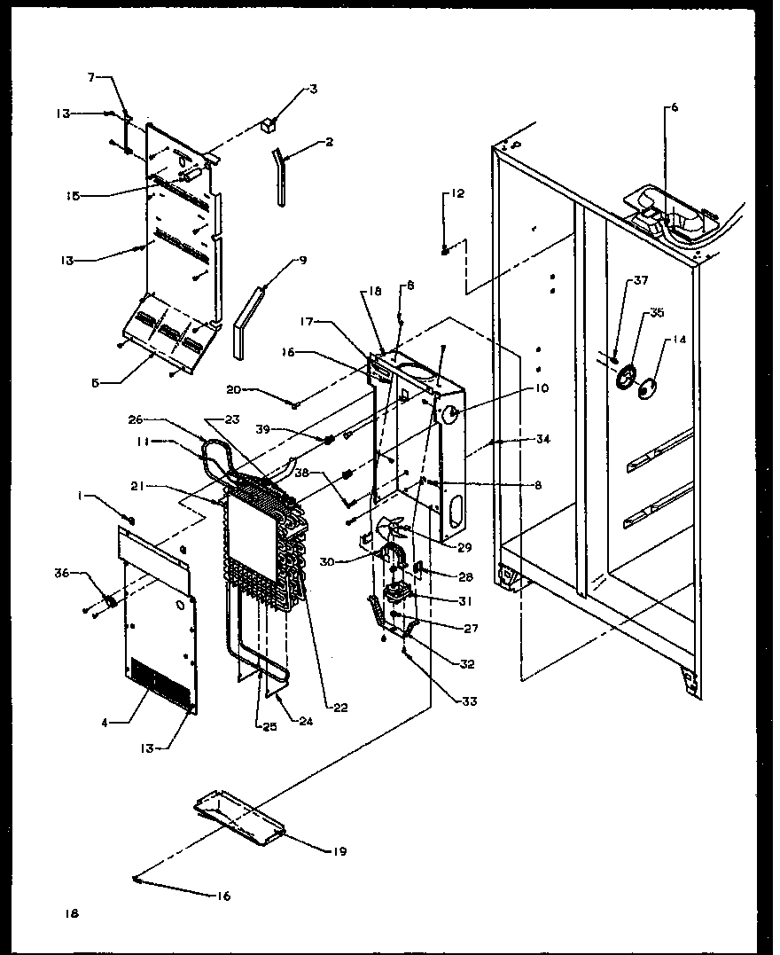 Amana SXDE27NW-P1162203WW evaporator and air handling diagram