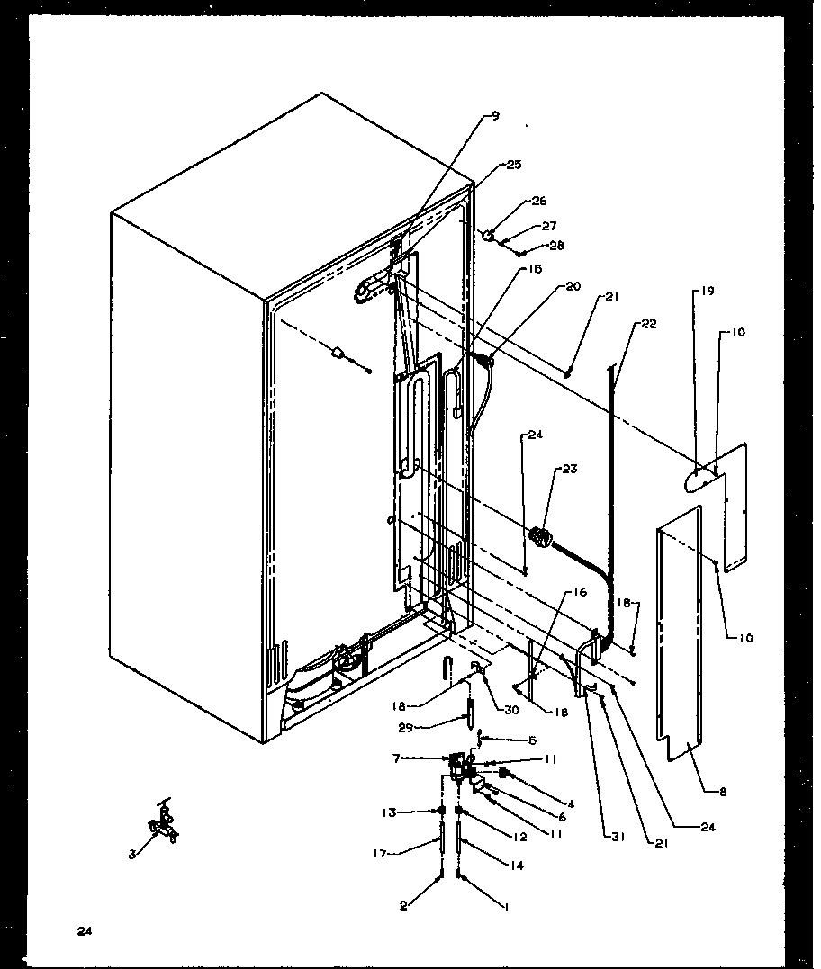Amana SXDE27NW-P1162203WW cabinet back diagram